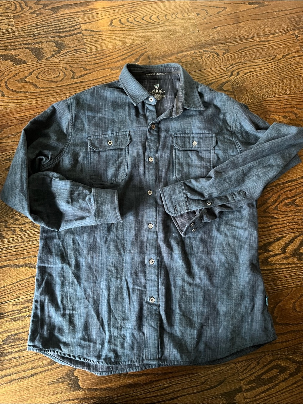 Kuhl Men's Long Sleeve Button-Up Shirt - Denim Blue